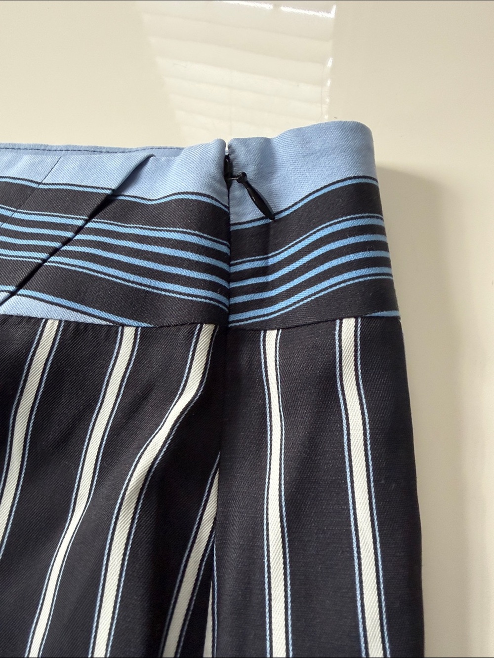 LOFT Navy and Light Blue Striped Pencil Skirt - Picture 5 of 7